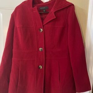Jason Kole Women's Red Coat with hood, Large